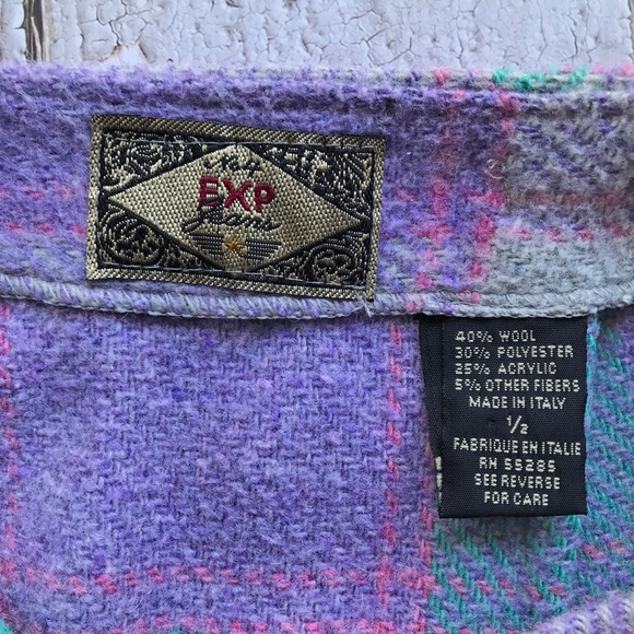 Vintage Express Plaid Wool Wrap Mini Skirt ๐๐ - Picture 7 of 7